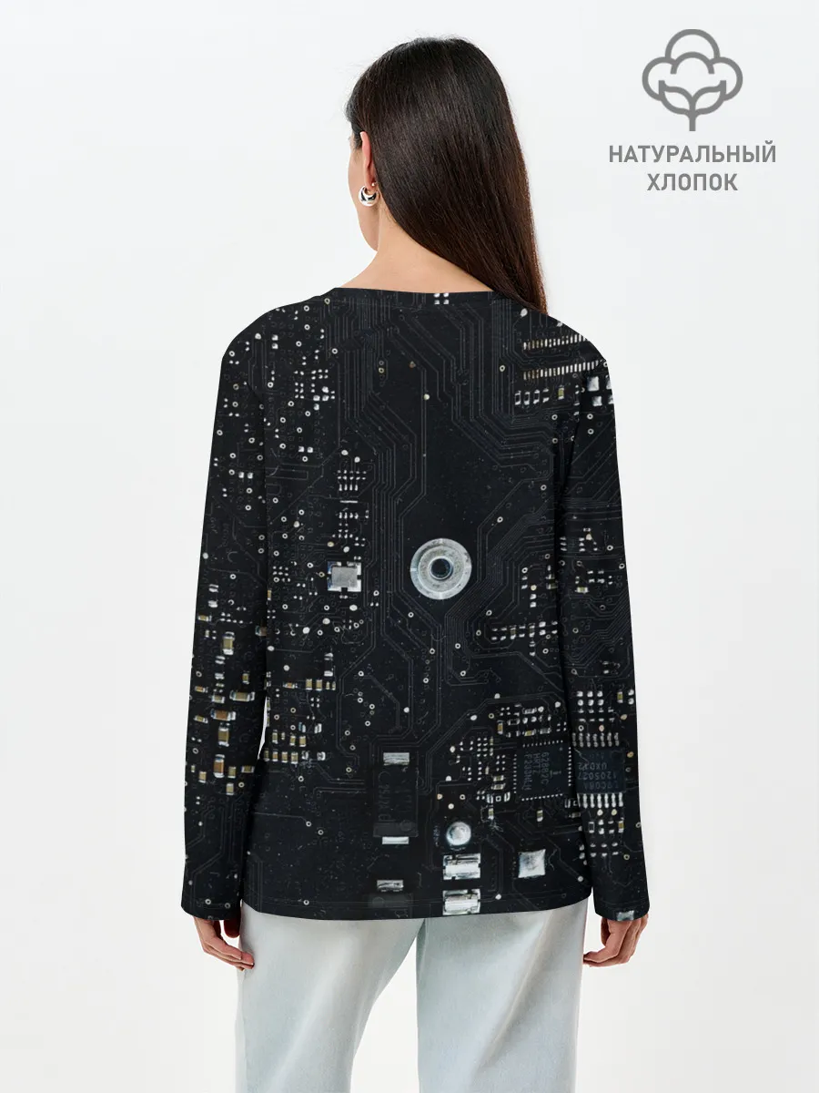 Лонгслив женский. Хлопок / ИНФОРМАТИЗАЦИЯ