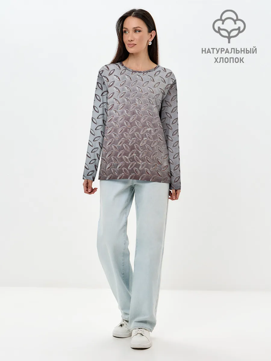 Лонгслив женский. Хлопок / Стальной костюм