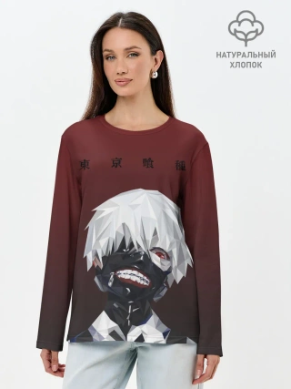 Лонгслив женский. Хлопок / Канеки Кен Токийский гуль