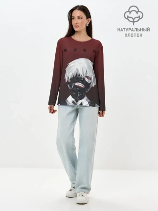 Лонгслив женский. Хлопок / Канеки Кен Токийский гуль