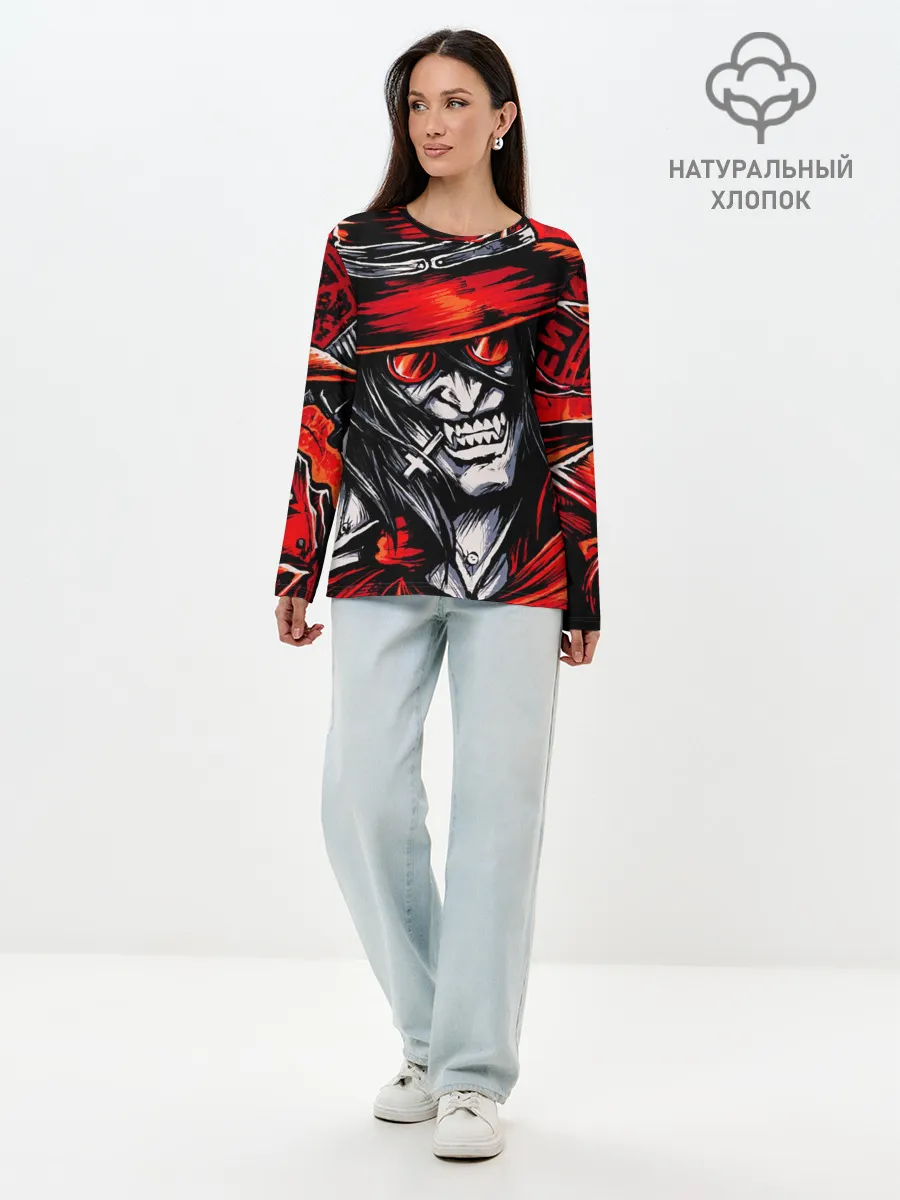 Лонгслив женский. Хлопок / ALUCARD IN RED