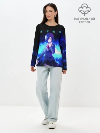 Лонгслив женский. Хлопок / Гуль Киришима