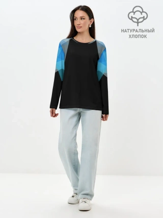 Лонгслив женский. Хлопок / Геометрия
