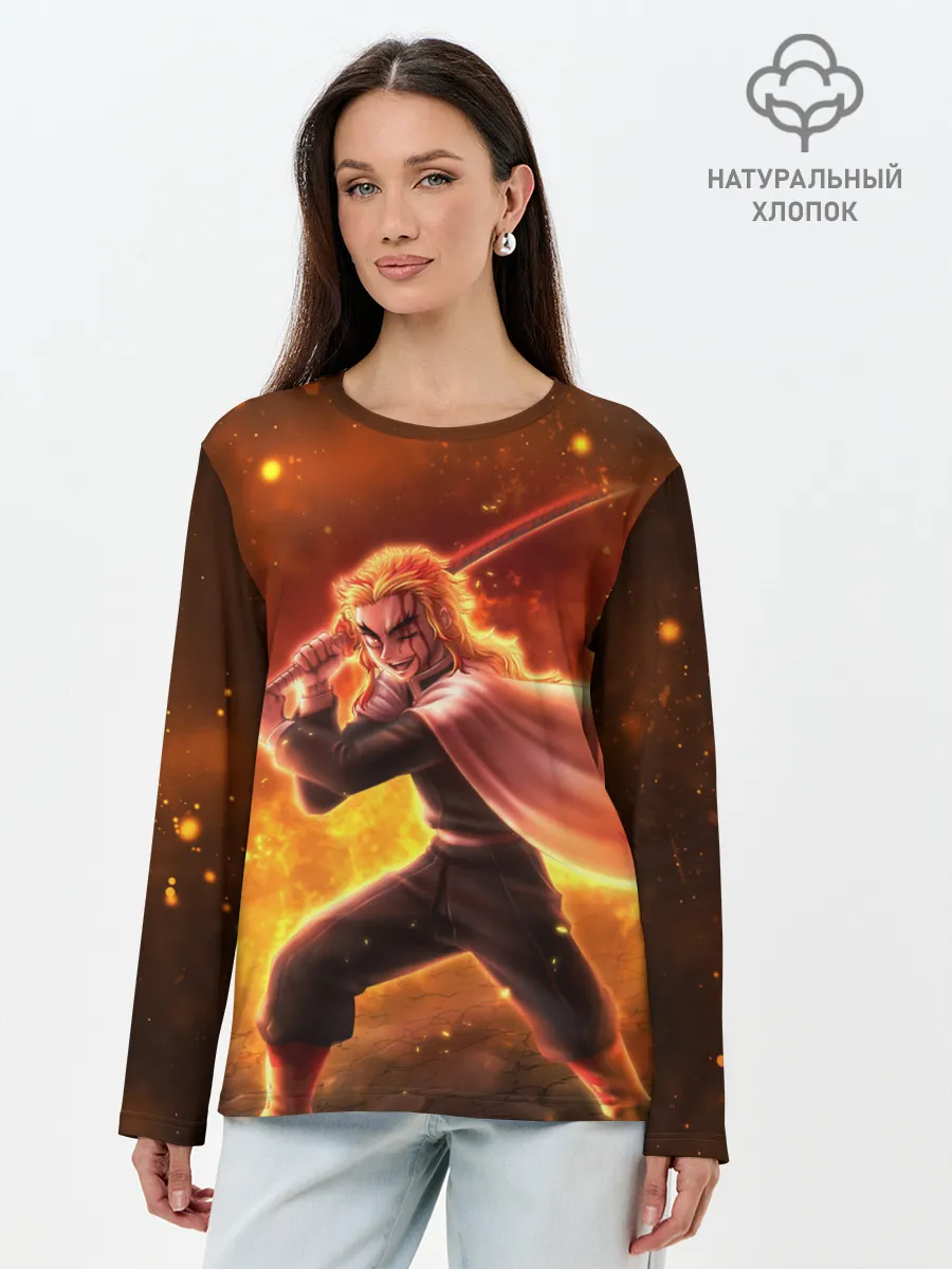 Лонгслив женский. Хлопок / ШИНДЖУРО РЕНГОКУ / KNY