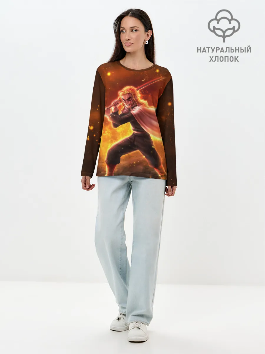 Лонгслив женский. Хлопок / ШИНДЖУРО РЕНГОКУ / KNY