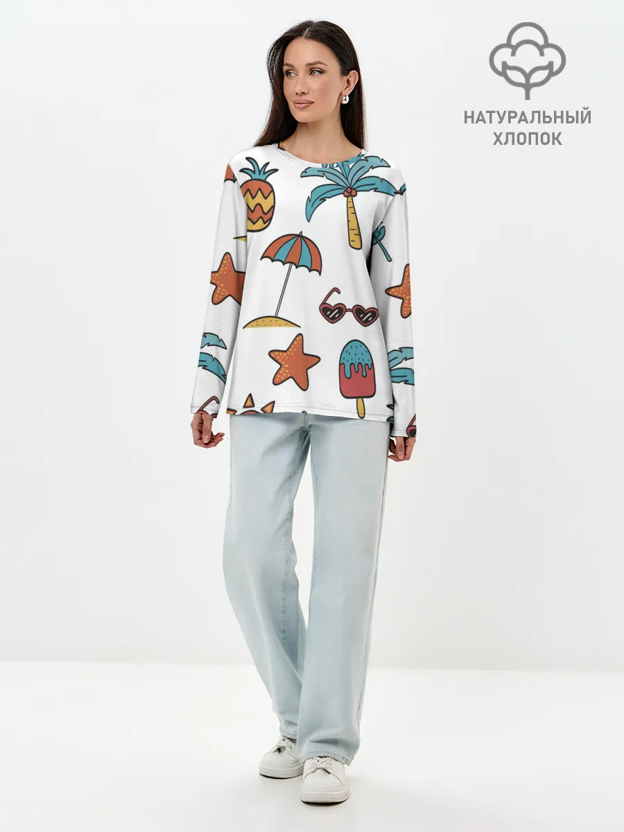 Лонгслив женский. Хлопок / Summer with love