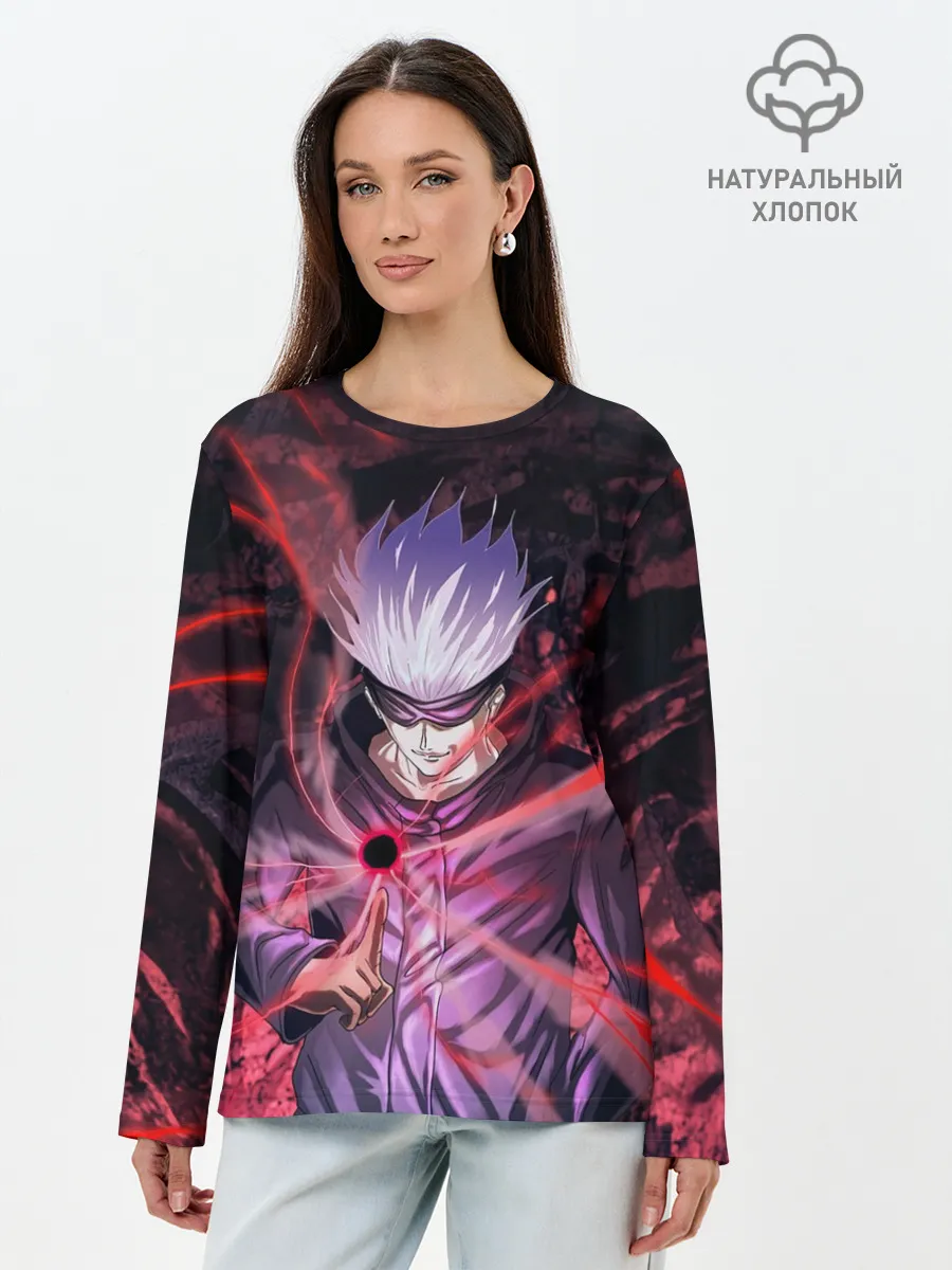 Лонгслив женский. Хлопок / Satoru Gojo | Jujutsu Kaisen
