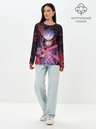 Лонгслив женский. Хлопок / Satoru Gojo | Jujutsu Kaisen