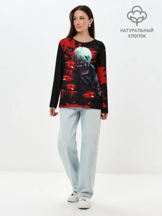 Лонгслив женский. Хлопок / Kaneki | Токийский Гуль