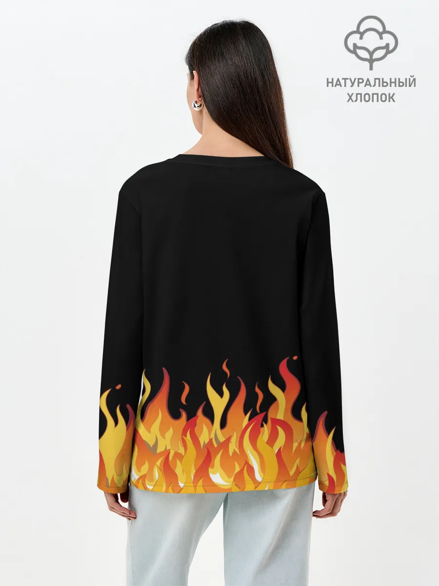 Лонгслив женский. Хлопок / ОГОНЬ И НИЧЕГО ЛИШНЕГО