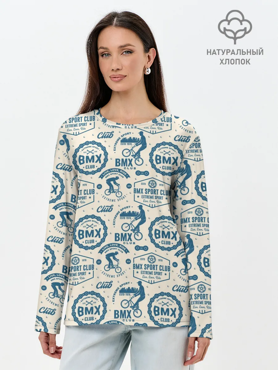 Лонгслив женский. Хлопок / BMX