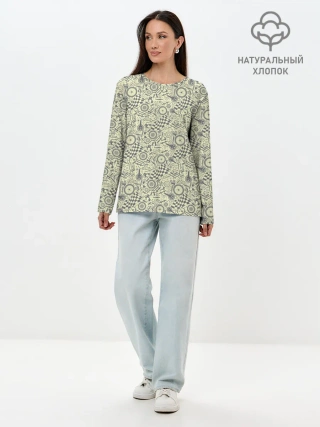 Лонгслив женский. Хлопок / Велосипедные части