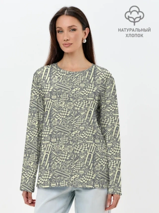 Лонгслив женский. Хлопок / Велозапчасти