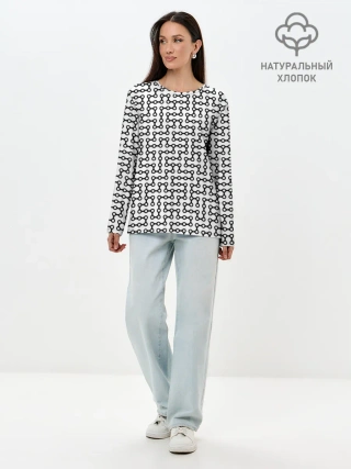 Лонгслив женский. Хлопок / Велосипедная цепь