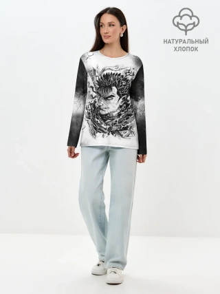 Лонгслив женский. Хлопок / Гатс акварель