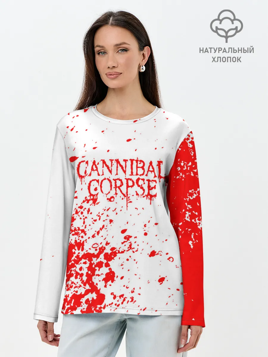 Лонгслив женский. Хлопок / cannibal corpse.