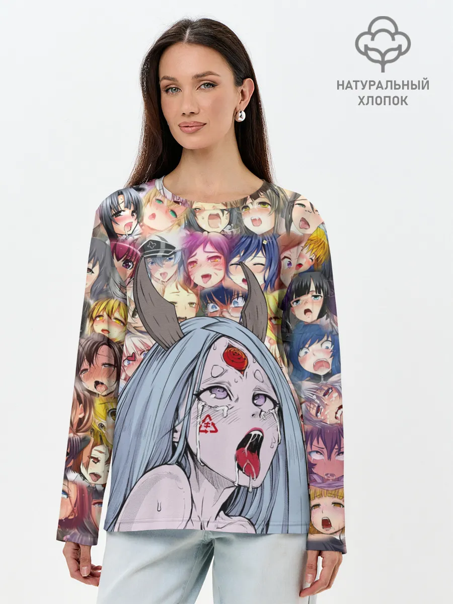Лонгслив женский. Хлопок / KAGUYA AHEGAO | КАГУЯ АХЕГАО