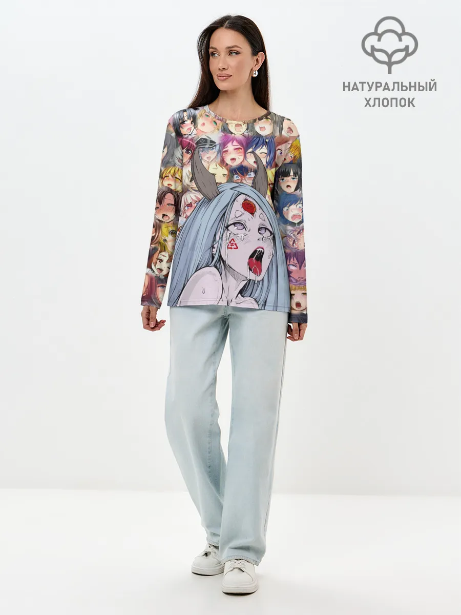 Лонгслив женский. Хлопок / KAGUYA AHEGAO | КАГУЯ АХЕГАО