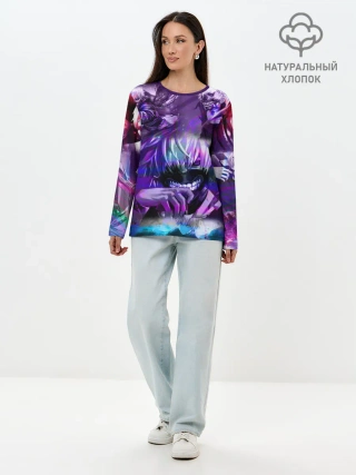 Лонгслив женский. Хлопок / Ретро Рейв Гуль