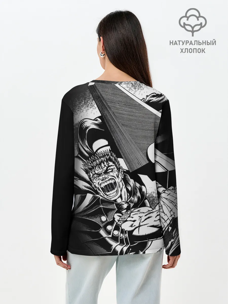 Лонгслив женский. Хлопок / Берсерк ярость