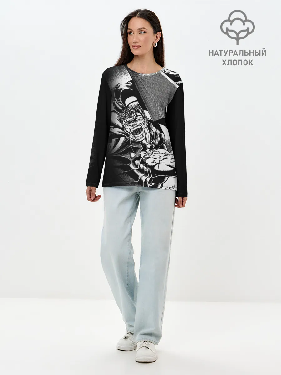 Лонгслив женский. Хлопок / Берсерк ярость