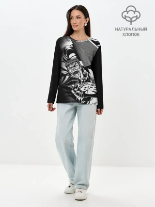 Лонгслив женский. Хлопок / Берсерк ярость