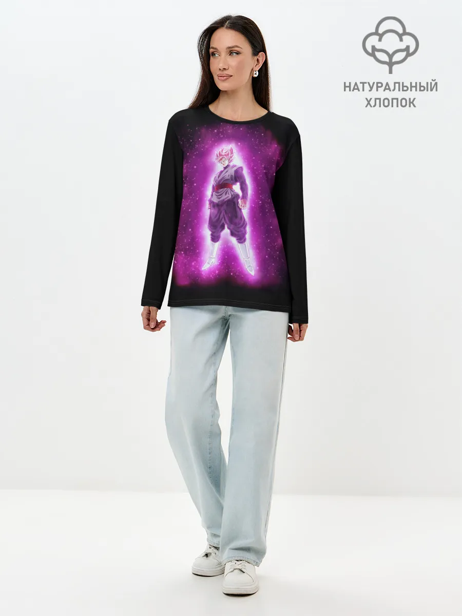 Лонгслив женский. Хлопок / Goku super saiyan
