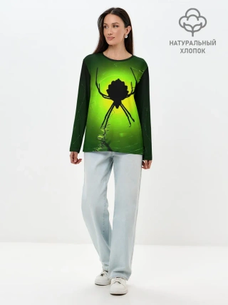 Лонгслив женский. Хлопок / Паук | Spider