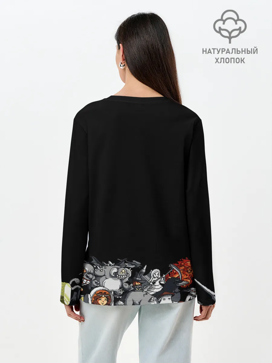 Лонгслив женский. Хлопок / 8bit Dark Souls