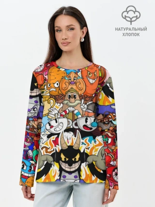 Лонгслив женский. Хлопок / CUPHEAD