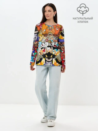 Лонгслив женский. Хлопок / CUPHEAD