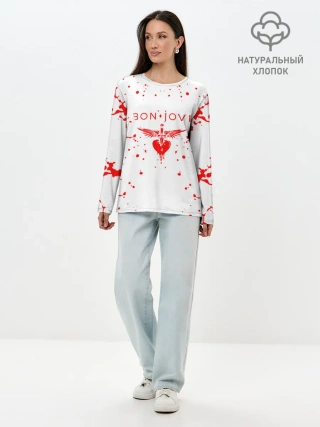 Лонгслив женский. Хлопок / bon jovi