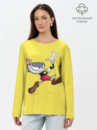 Лонгслив женский. Хлопок / CUPHEAD|