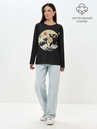 Лонгслив женский. Хлопок / CUPHEAD | RETRO WAVE