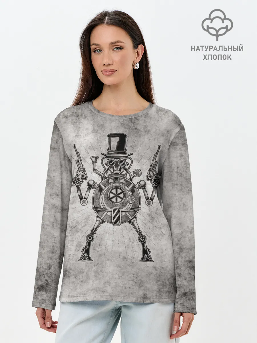 Лонгслив женский. Хлопок / Стимпанк
