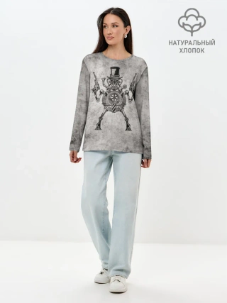 Лонгслив женский. Хлопок / Стимпанк