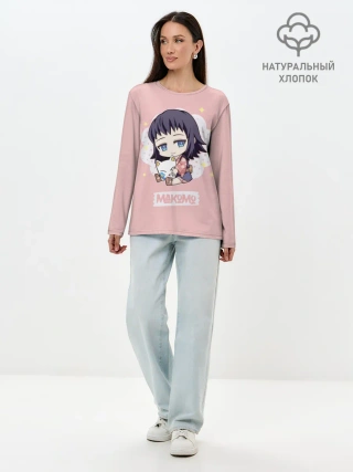 Лонгслив женский. Хлопок / Makomo | Kimetsu no Yaiba