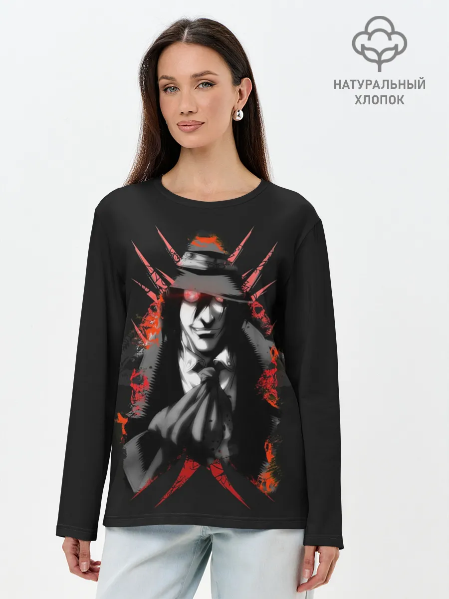 Лонгслив женский. Хлопок / Хеллсинг. Алукард