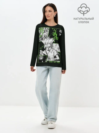 Лонгслив женский. Хлопок / Доктор Стоун Сенку