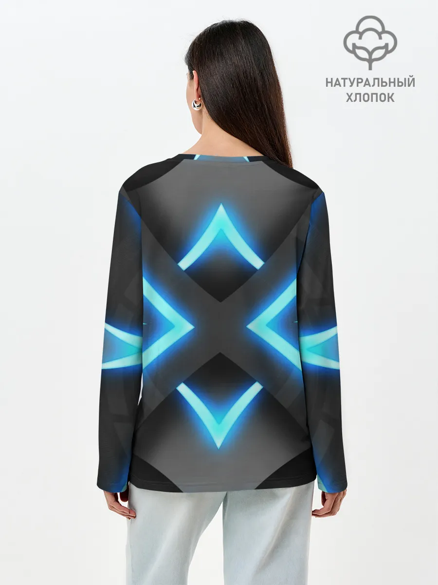 Лонгслив женский. Хлопок / НЕОНОВЫЕ СТРЕЛКИ 3D