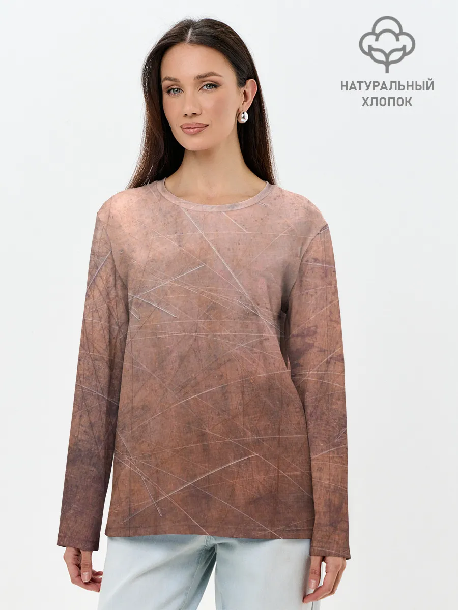 Лонгслив женский. Хлопок / ЛАТУНЬ