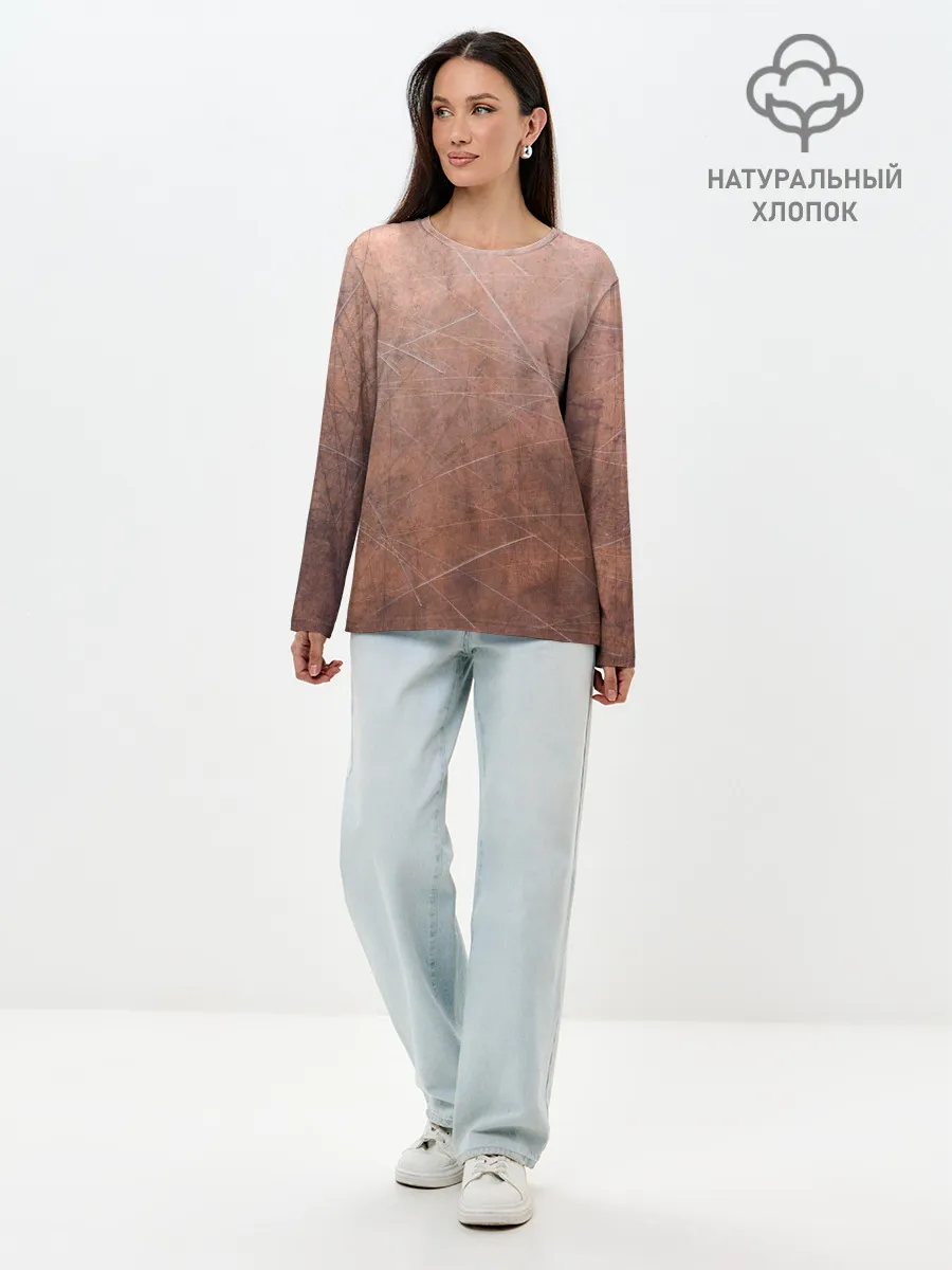 Лонгслив женский. Хлопок / ЛАТУНЬ