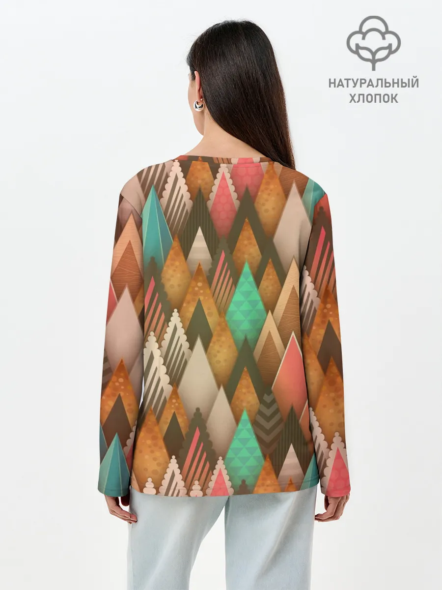 Лонгслив женский. Хлопок / Острые пики