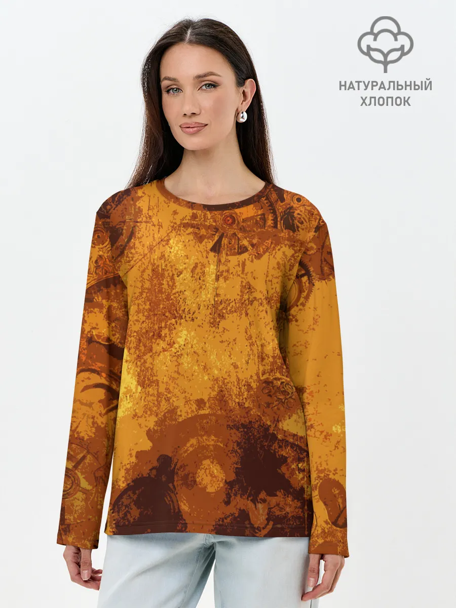 Лонгслив женский. Хлопок / Стимпанк