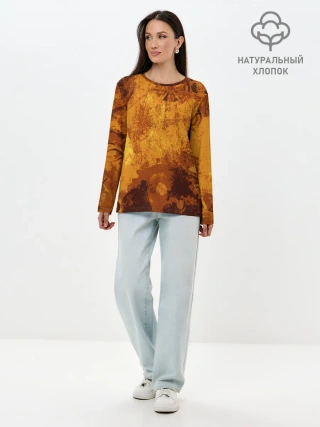 Лонгслив женский. Хлопок / Стимпанк