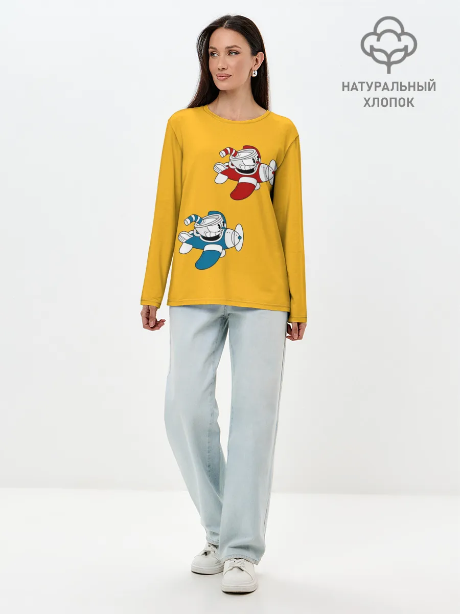 Лонгслив женский. Хлопок / CUPHEAD