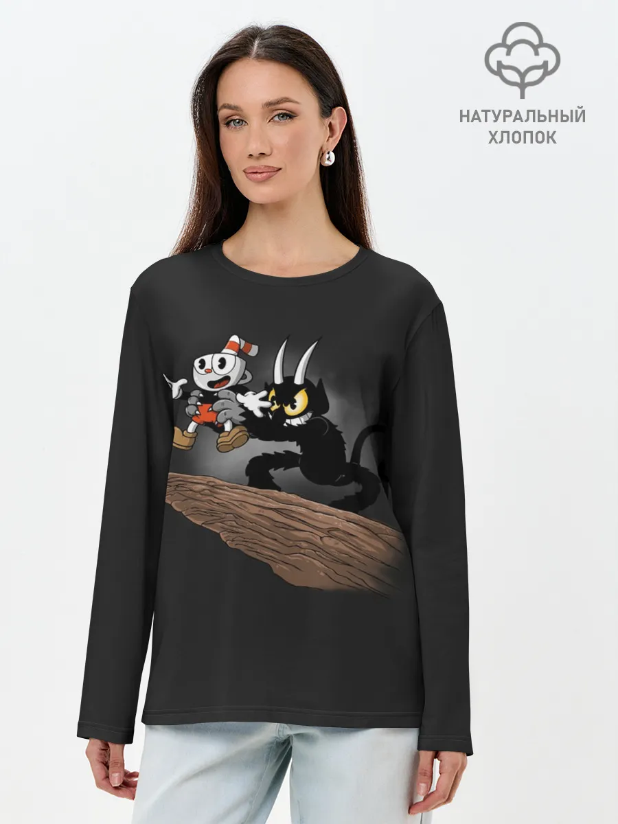 Лонгслив женский. Хлопок / CUPHEAD