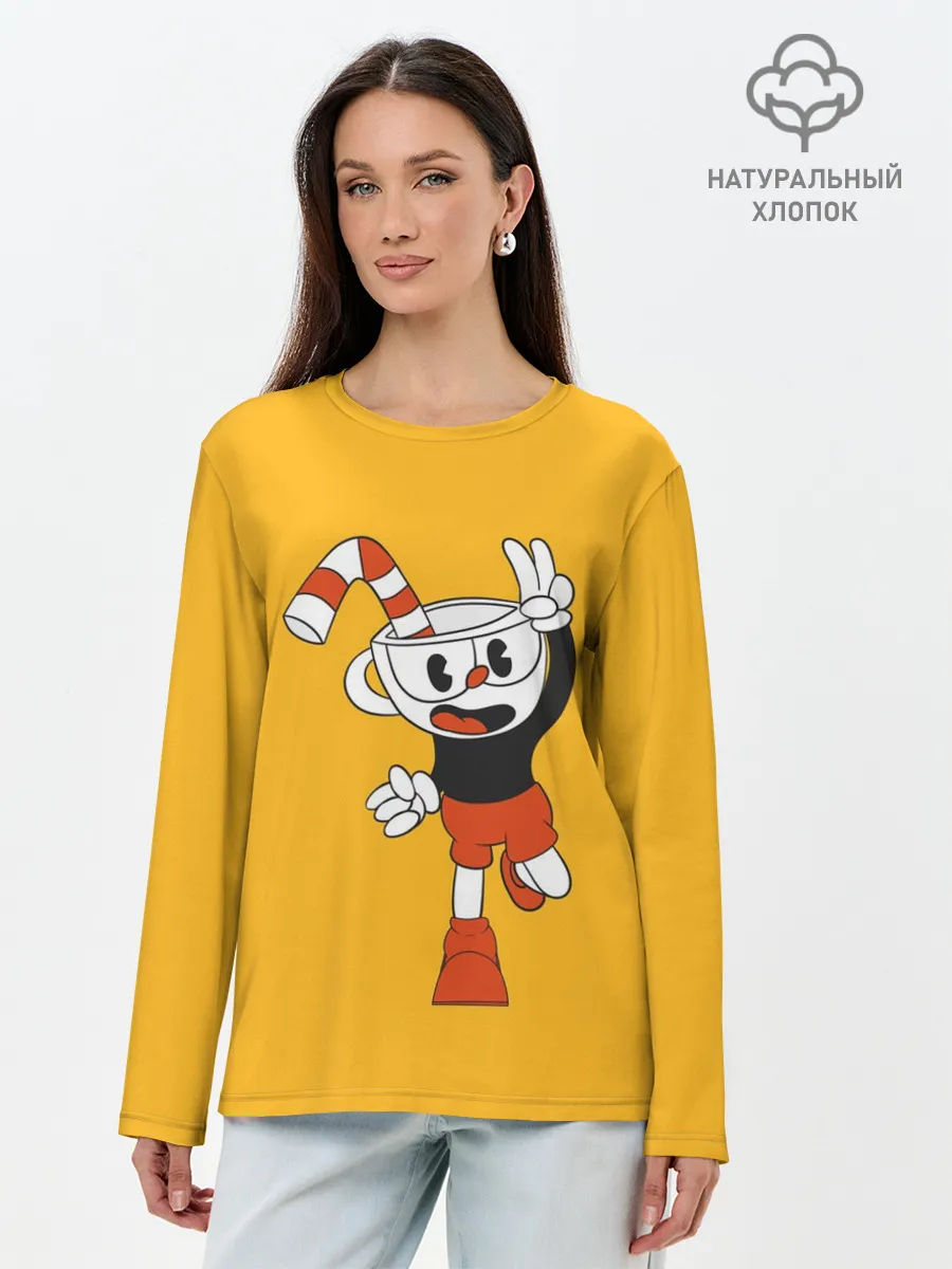 Лонгслив женский. Хлопок / CUPHEAD