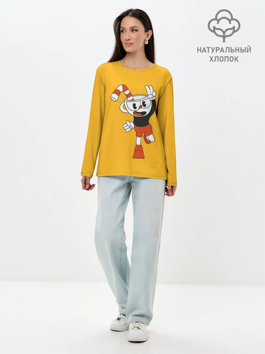 Лонгслив женский. Хлопок / CUPHEAD