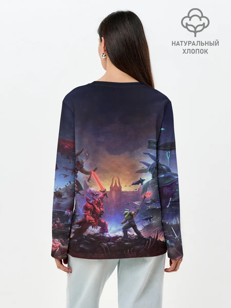 Лонгслив женский. Хлопок / DOOM Eternal: The Ancient Gods